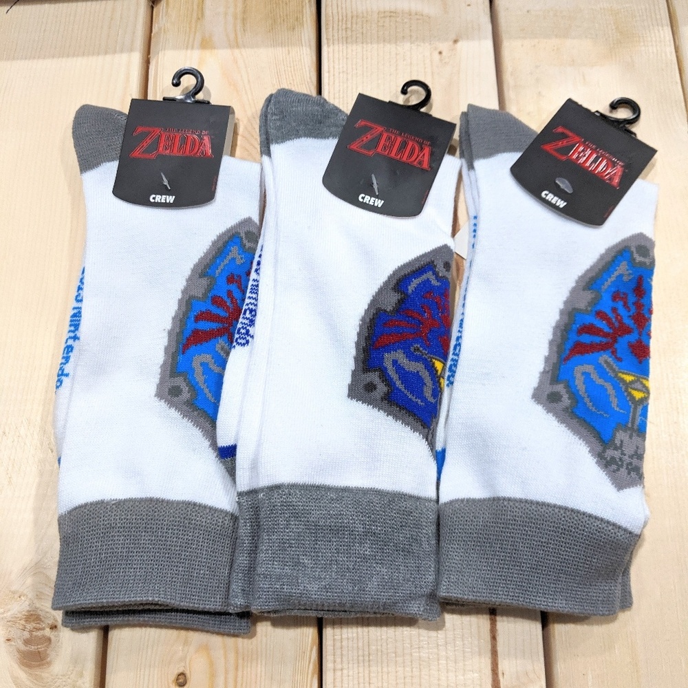 Legend of Zelda Crew Socks Nintendo 3 pairs NEW